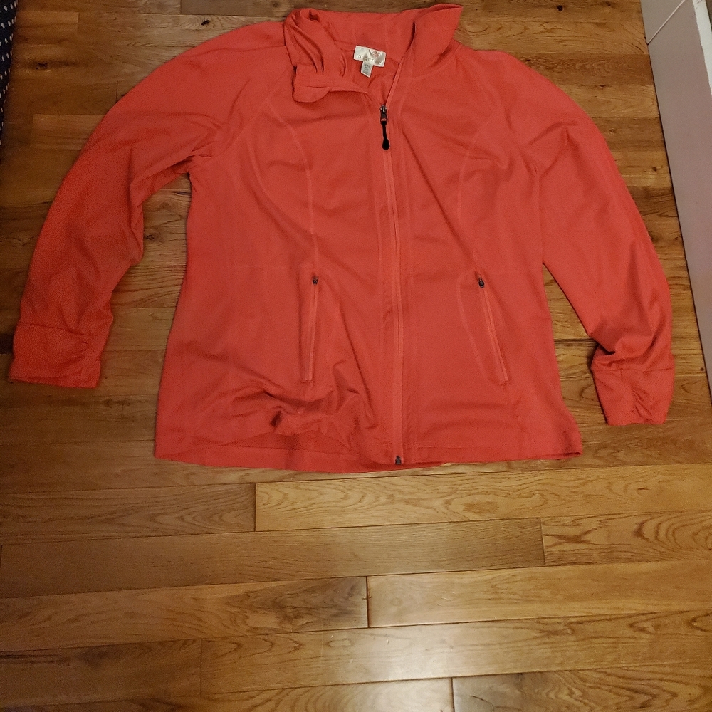 Women's XXL Tangerine Brand Activewear Jacket Bright Coral/ Orange Color